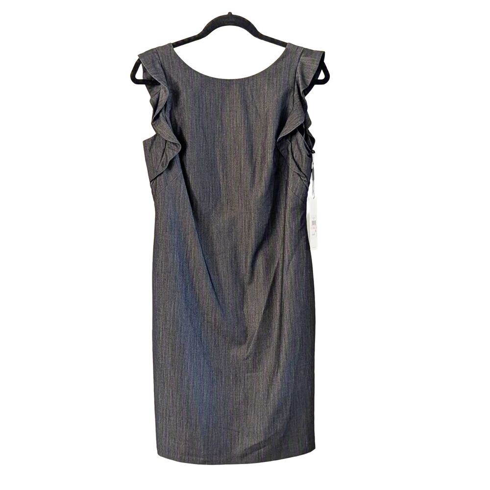 NEW Calvin Klein Gray Ruffle Sleeve Sheath Dress Size 10 Career Office